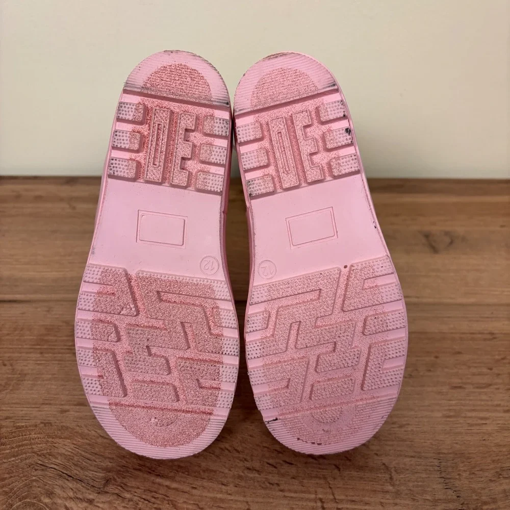 HARPER CANYON Audra Rain Boots Pink Kids Size 12 Waterproof Rubber Slip On